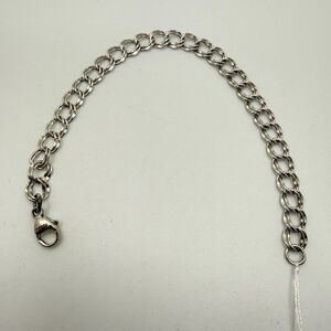 7.5" Double Cuban chain link bracelet in solid sterling silver, marked ROC!